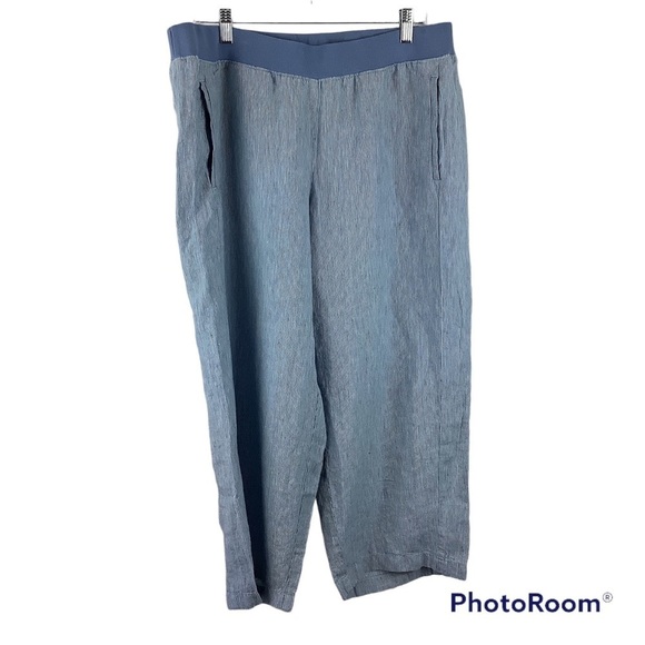 J.Jill Love Linen Striped Linen Cropped Pants - Picture 1 of 5